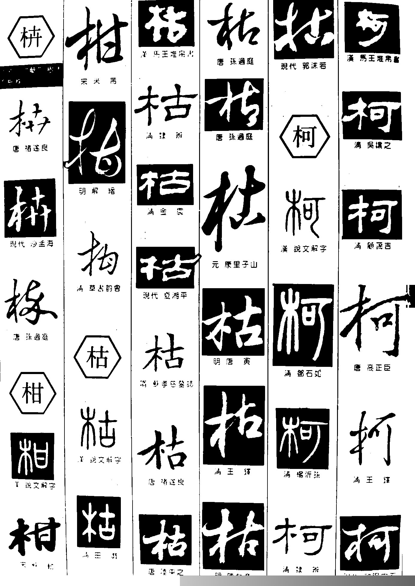 枿柑枯柯书法字体设计图片 枿柑枯柯书法字体设计说明:   书法字体